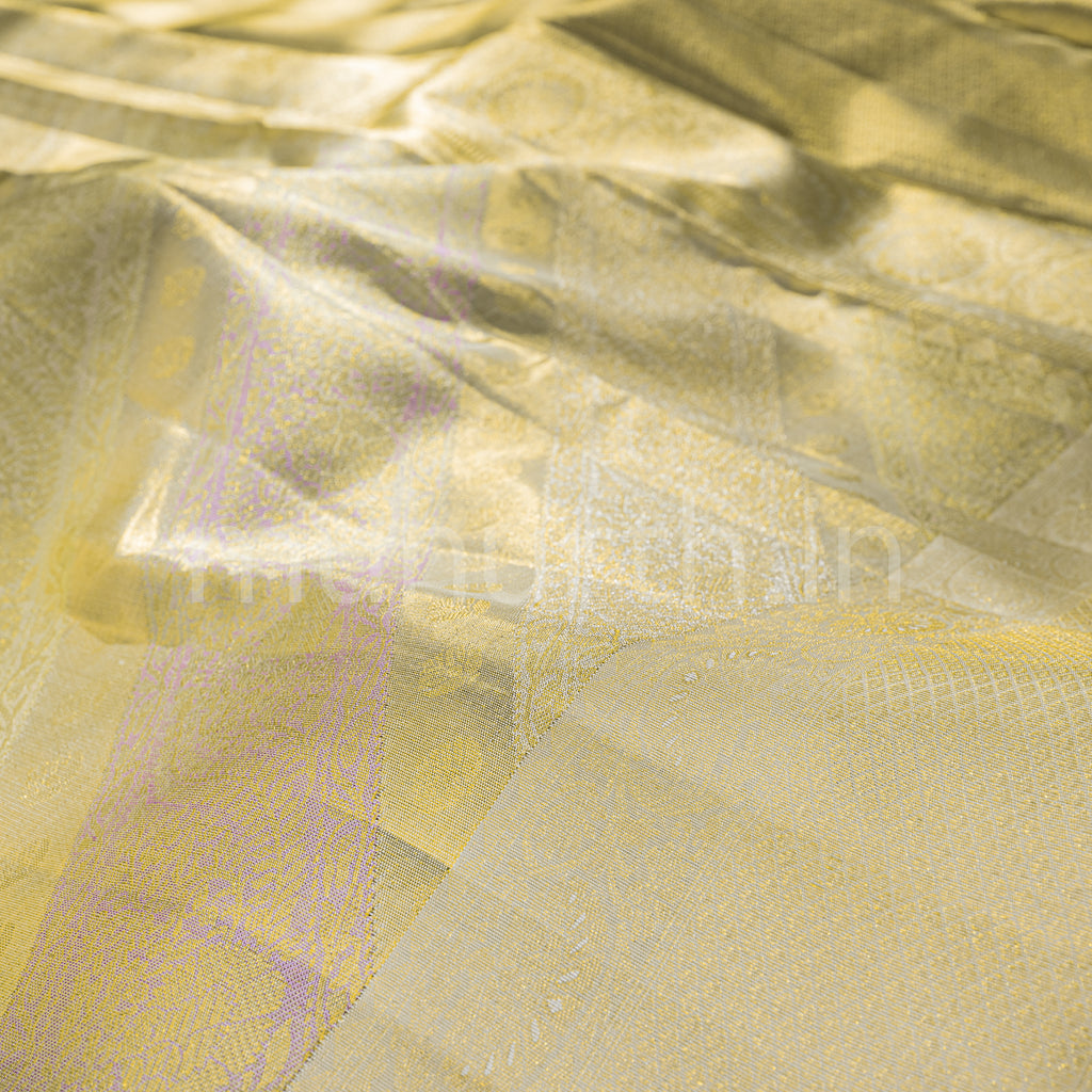 Rangkat Varnam Tissue Kanjivaram Silk Saree with Off-White