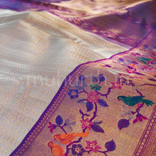 Load image into Gallery viewer, Powder Blue Meenakari Kanjivaram Silk Saree with Magenta