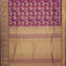 Load image into Gallery viewer, Wine Pure Kanjivaram Silk Saree