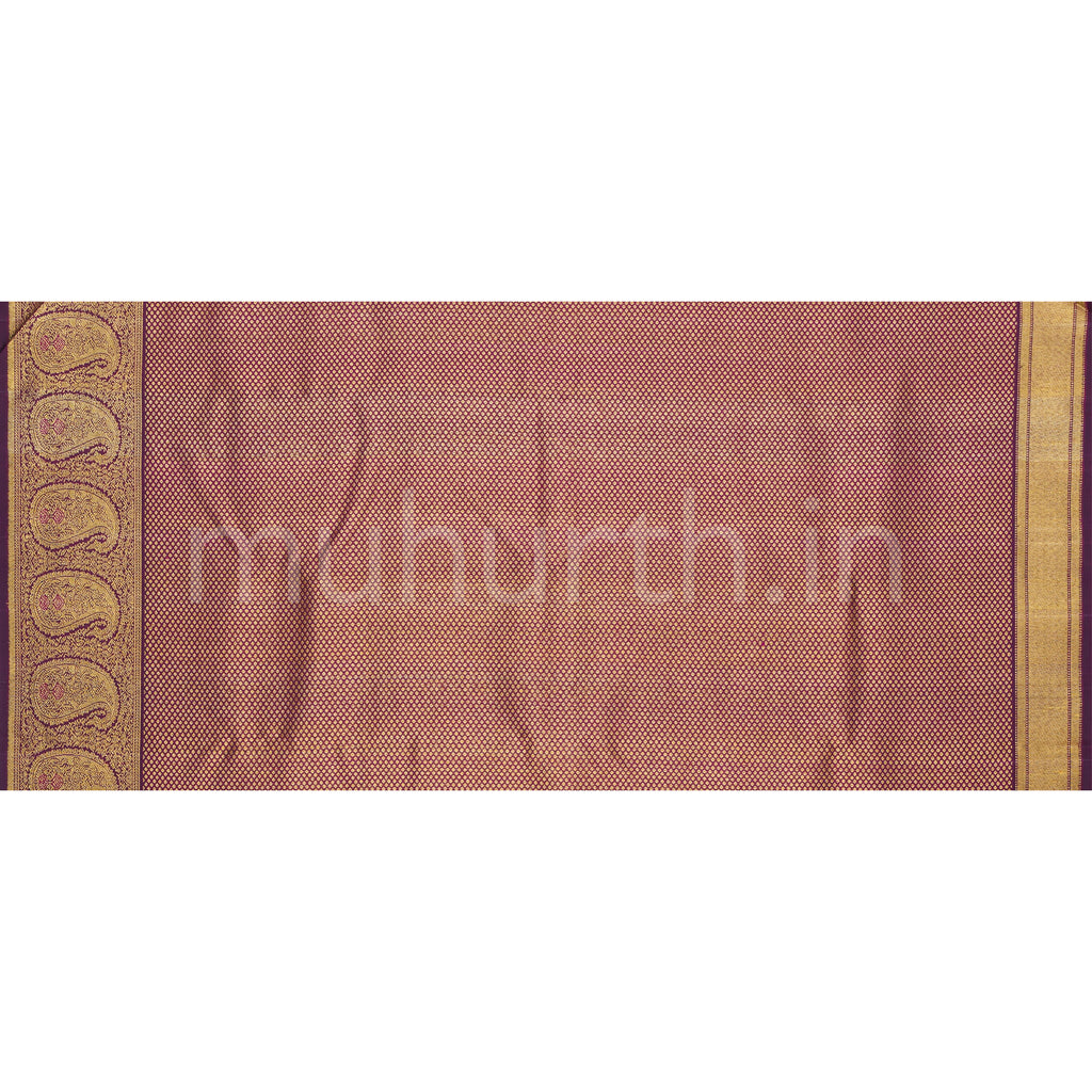 Wine Pure Kanjivaram Silk Saree