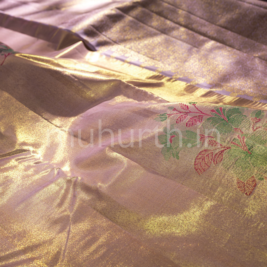 Lavender Tissue Kanjivaram Silk Saree