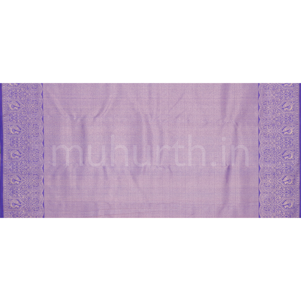 Dark Lavender Luxury Rangkat Pure Kanjivaram Silk Saree