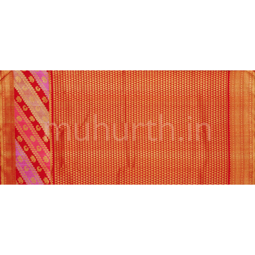 Rexona Pure Rangkat Kanjivaram Silk Saree with Red