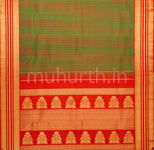 Load image into Gallery viewer, Brown Pure Zari Kanjivaram Silk Saree with Orange Red