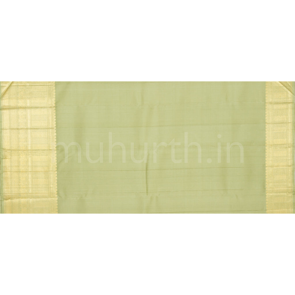 Lavender Pure Kanjivaram Silk Saree with Light Elaichi
