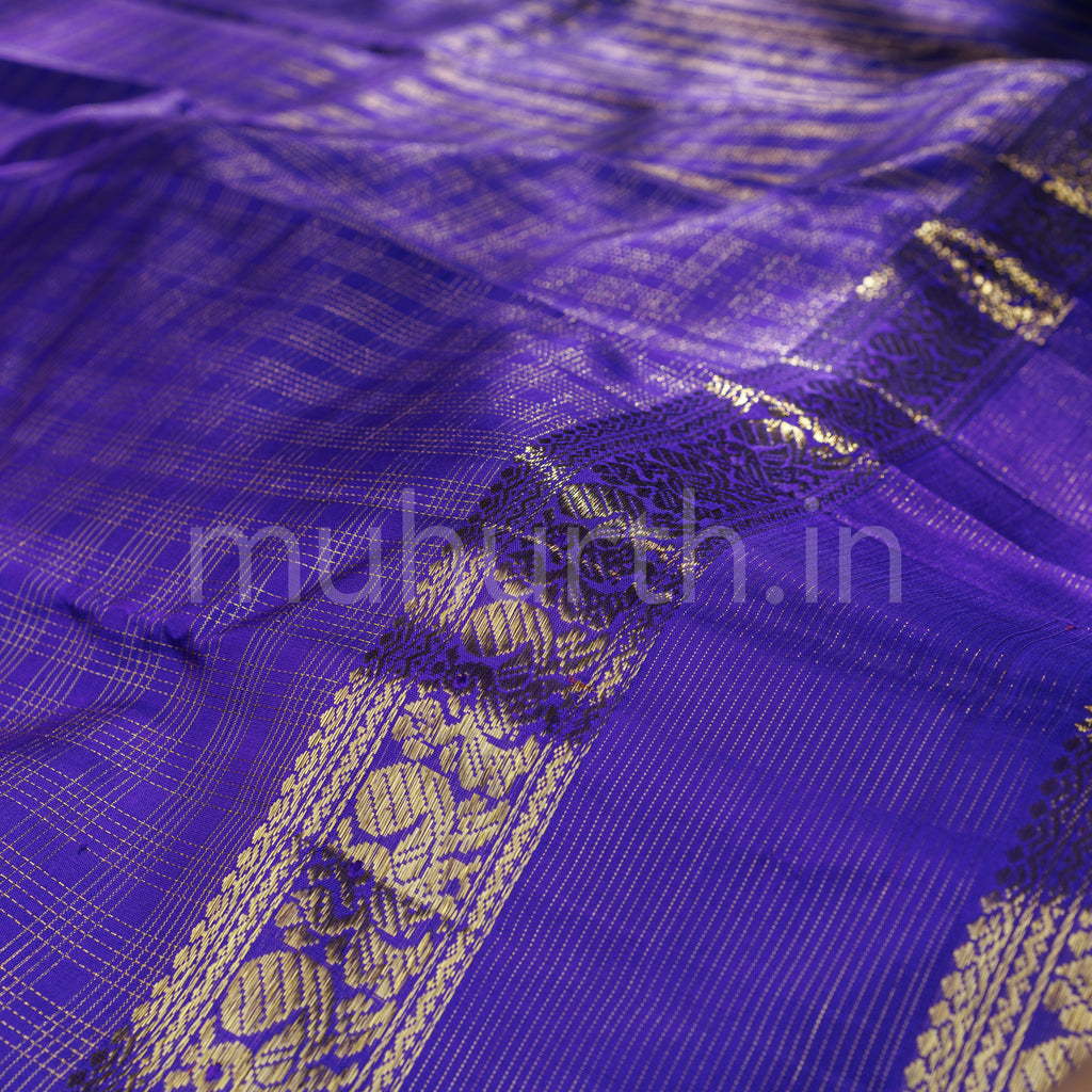 Violet Pure Kanjivaram Silk Saree