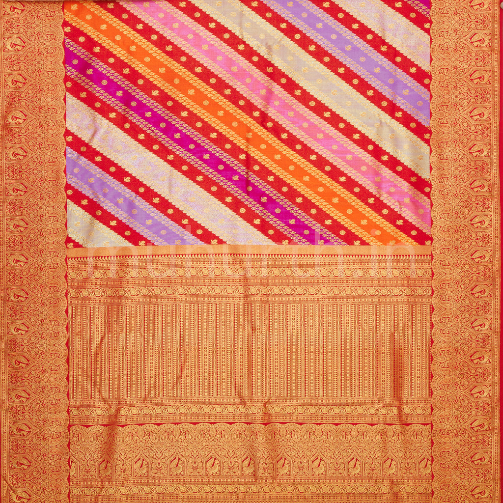 Bright Red Luxury Rangkat Pure Kanjivaram Silk Saree