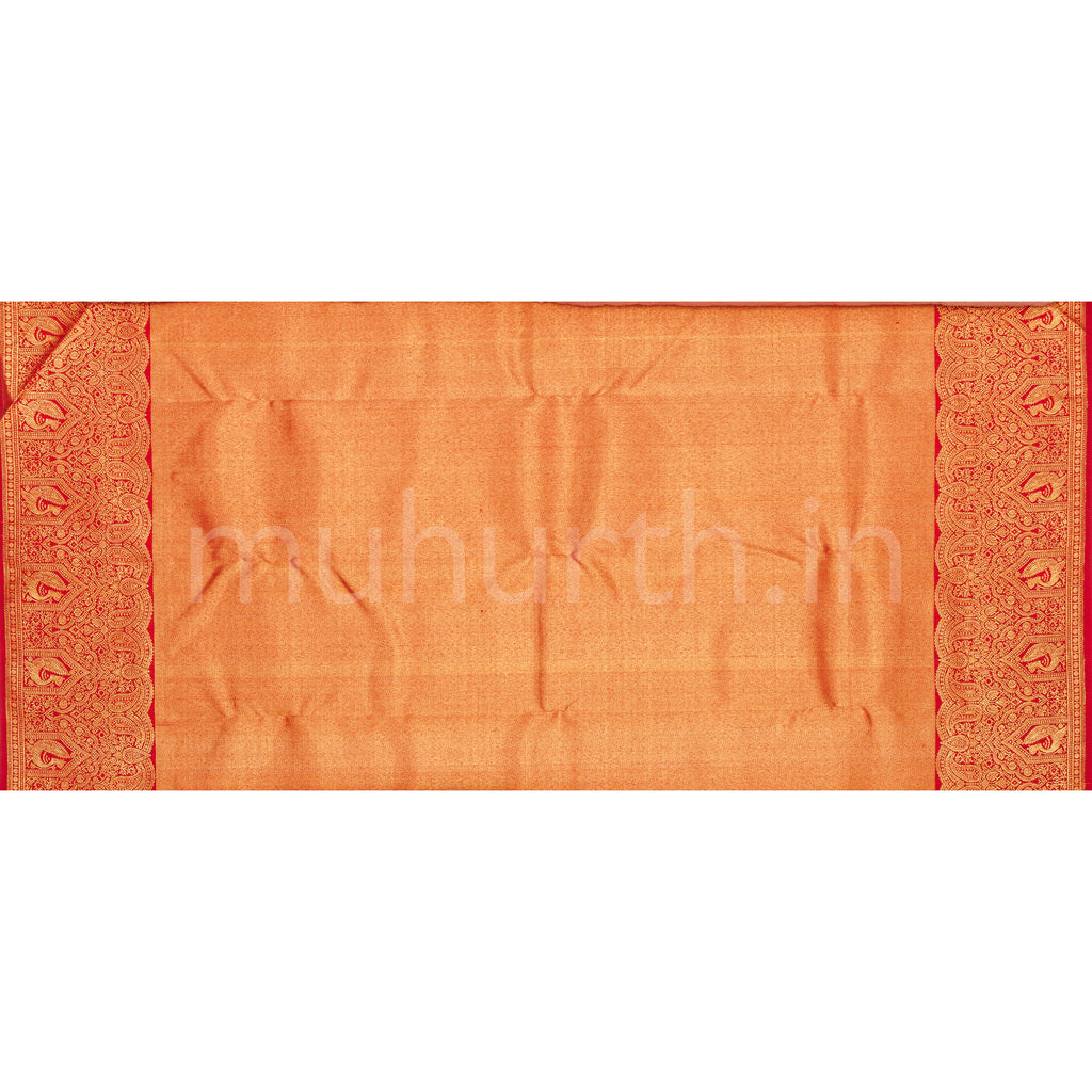 Bright Red Luxury Rangkat Pure Kanjivaram Silk Saree