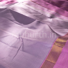 Load image into Gallery viewer, Lavender Kanjivaram Silk Saree with Pink