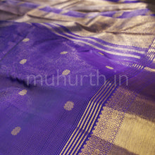 Load image into Gallery viewer, Meenakshi Violet Vaira-Oosi Pure Zari Kanjivaram Silk Saree