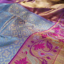 Load image into Gallery viewer, Light Ananda Pure Kanjivaram Silk Saree with Meenakshi