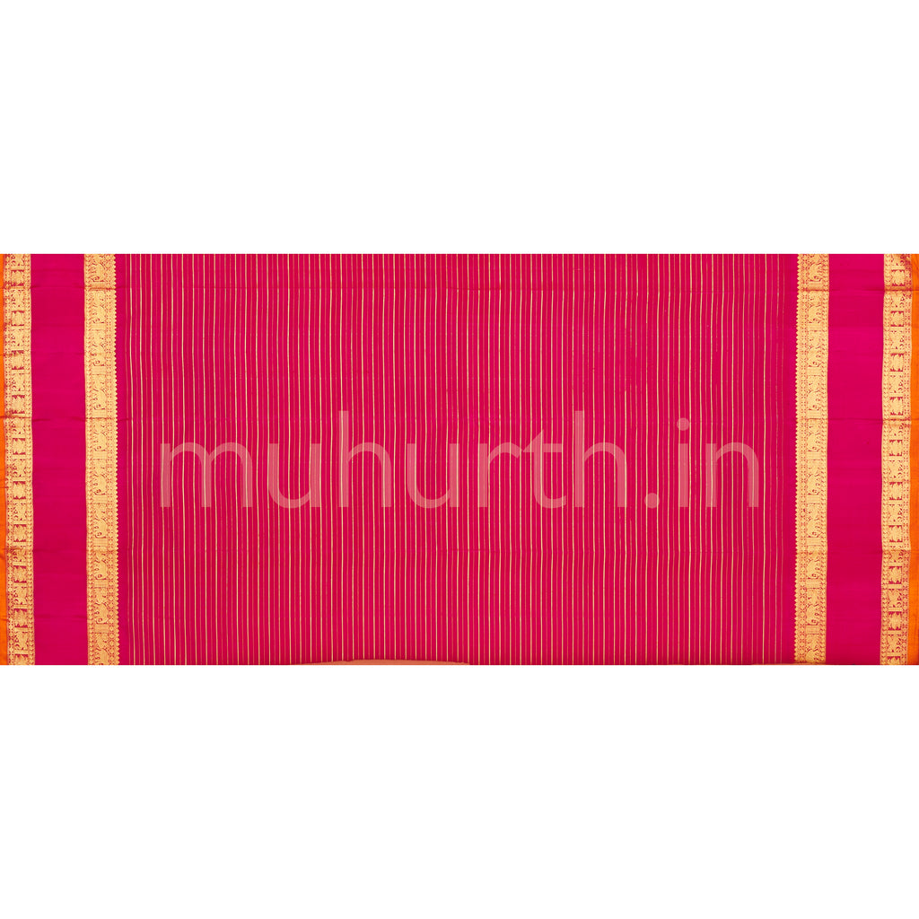 Vijaya Lavender Pure Zari Kanjivaram Silk Saree with Rose