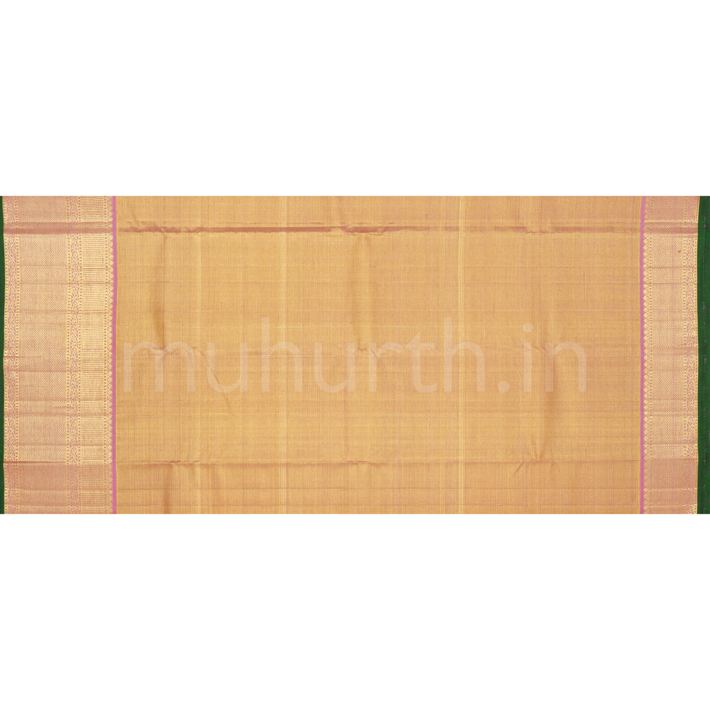 Pistachio Luxury Tissue Pure Kanjivaram Silk Saree with Pink