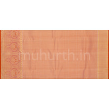 Load image into Gallery viewer, Tussar White Half Tissue Pure Kanjivaram Silk Saree with Peach