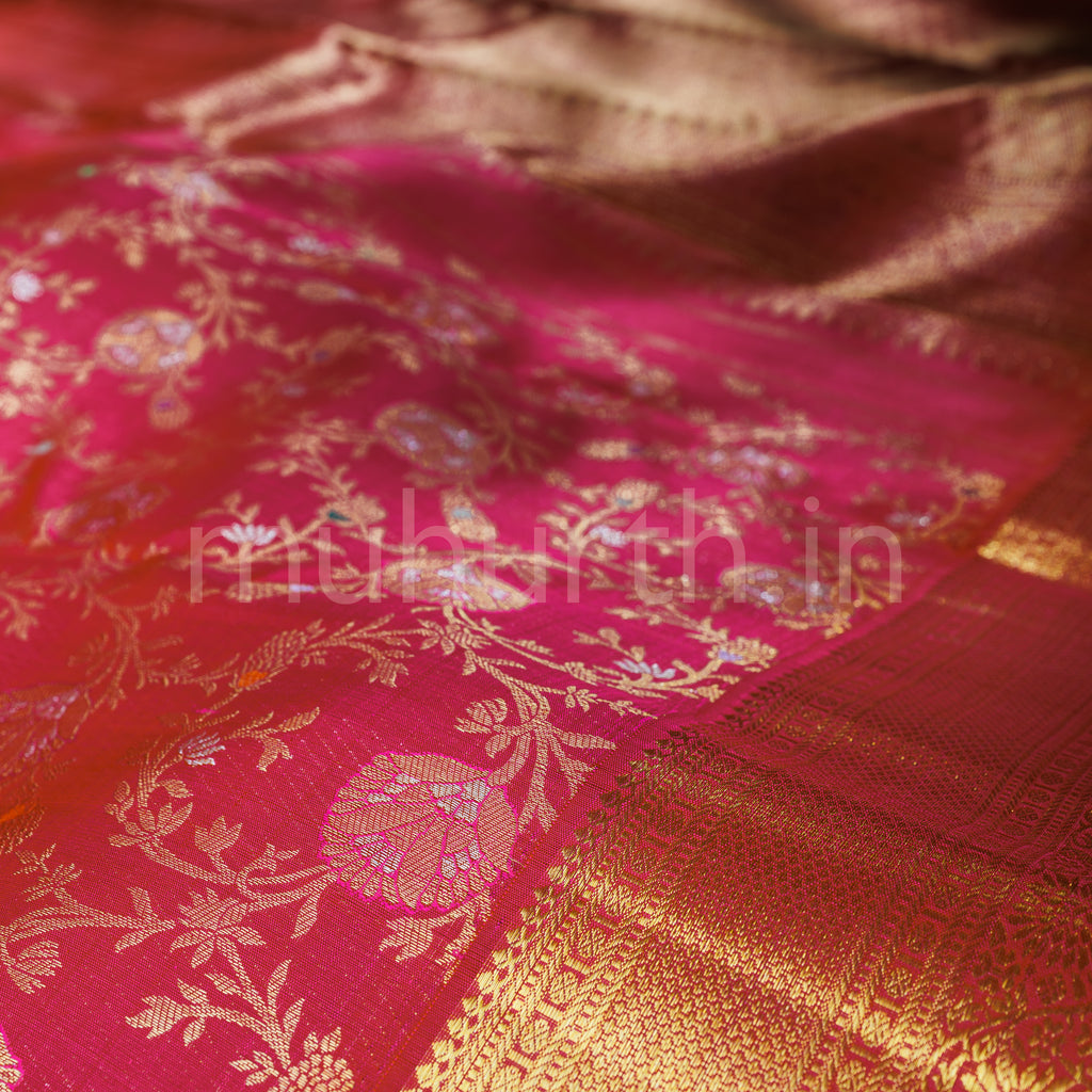 Red Rose Pure Kanjivaram Silk Saree