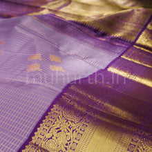 Load image into Gallery viewer, Lavender Pure Kanjivaram Silk Saree with Meenakshi Violet