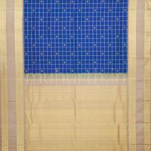 Load image into Gallery viewer, Peacock Blue Veldhari Pure Zari Kanjivaram Silk Saree with Faun