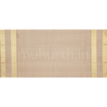 Load image into Gallery viewer, Peacock Blue Veldhari Pure Zari Kanjivaram Silk Saree with Faun