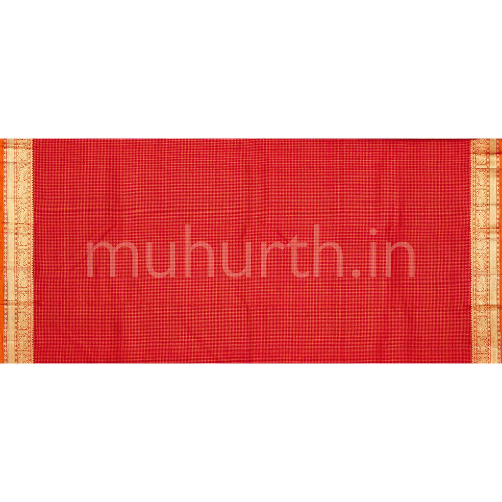 Bridal Red Pure Zari Kanjivaram Silk Saree