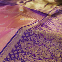 Load image into Gallery viewer, Pink Luxury Organza Tissue Kanjivaram Silk Saree with Meenakshi