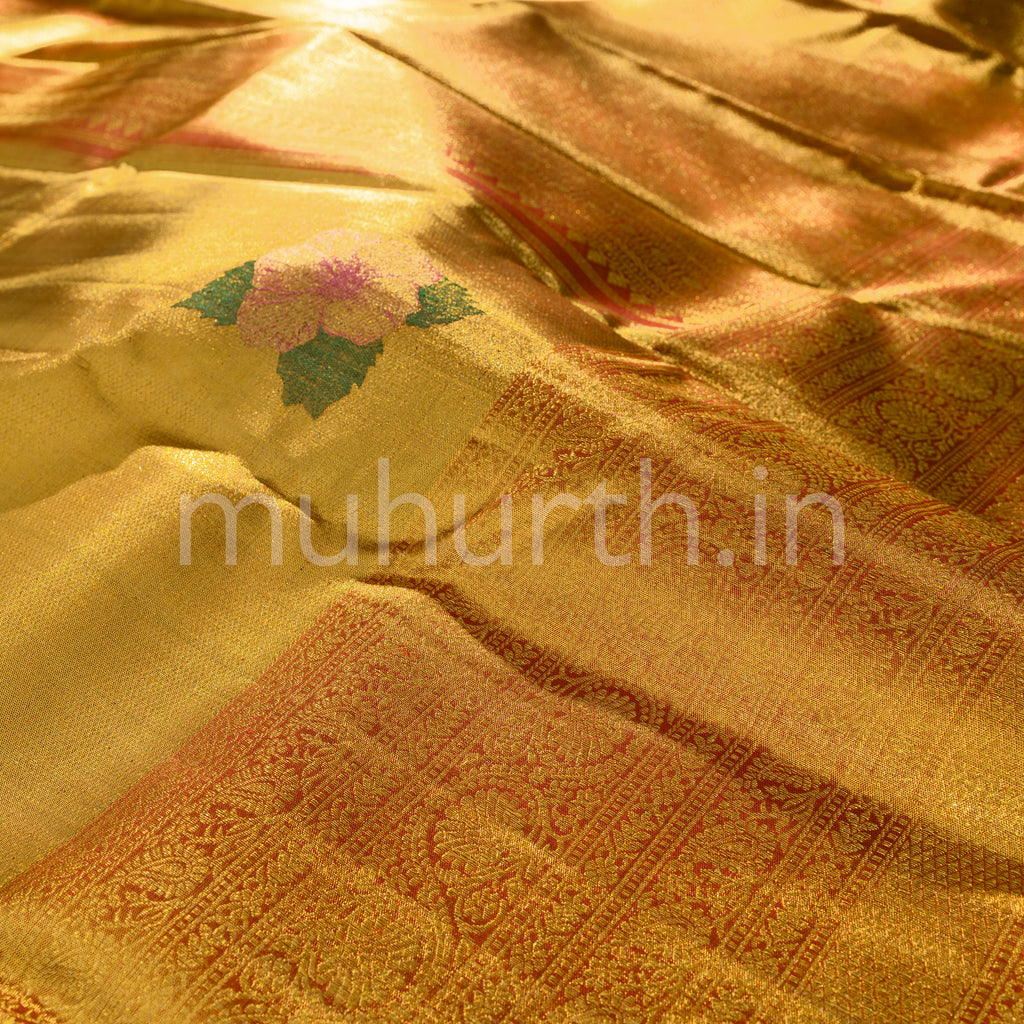 Red Tissue Kanjivaram Silk Saree