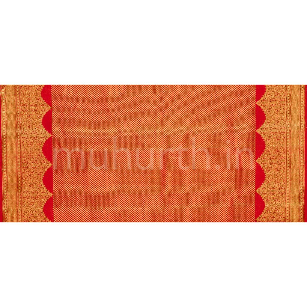 Bright Red Luxury Meenakari Pure Kanjivaram Silk Saree