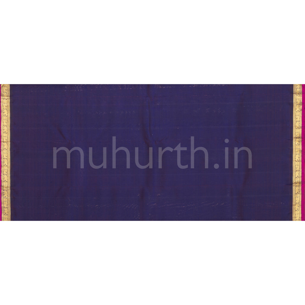 Bright Red Pure Zari Kanjivaram Silk Saree with Vijaya