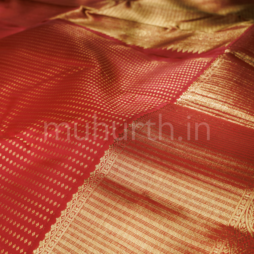 Bright Red Pure Kanjivaram Silk Saree