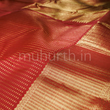 Load image into Gallery viewer, Bright Red Pure Kanjivaram Silk Saree