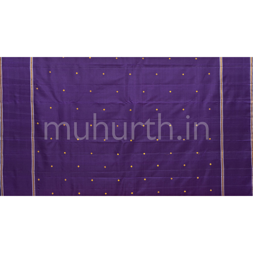 Lavender Kanjivaram Silk Saree with Meenakshi