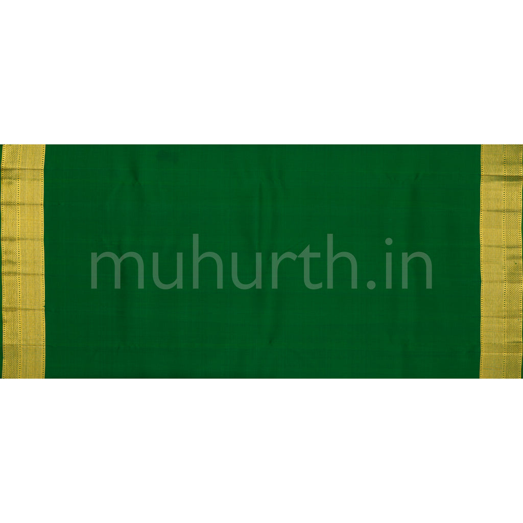 Light Elaichi Pure Kanjivaram Silk Saree with Green