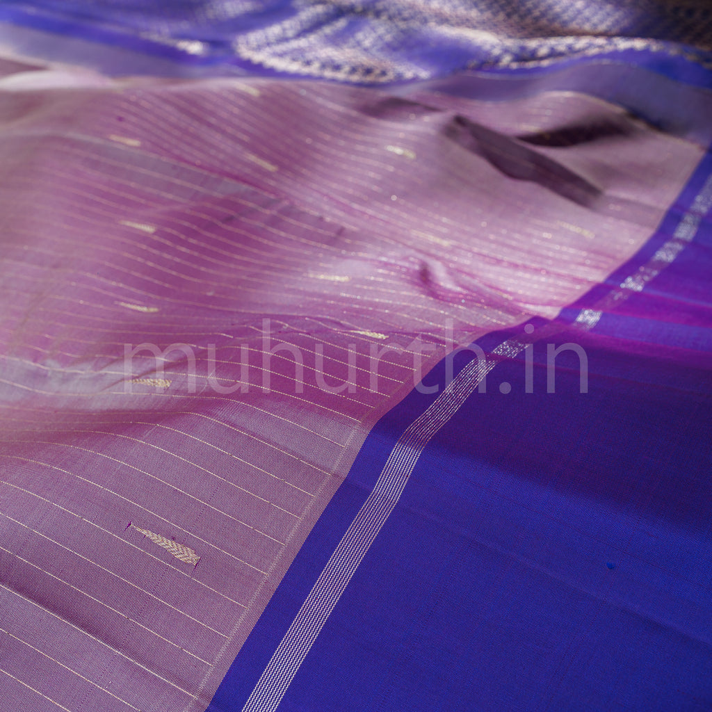 Mauve Kanjivaram Silk Saree with Violet