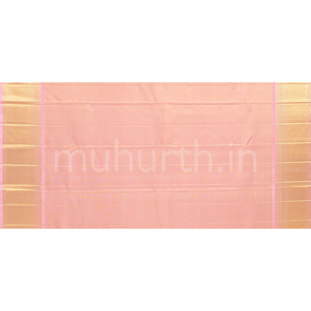 Red Vaira-Oosi Kanjivaram Silk Saree with Light Pink