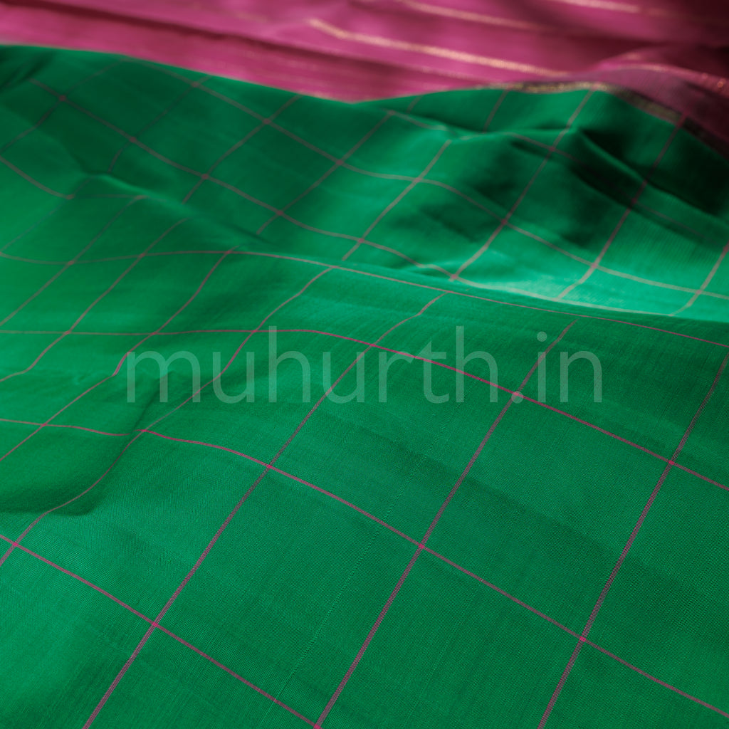Deep Green Pure Kanjivaram Silk Saree