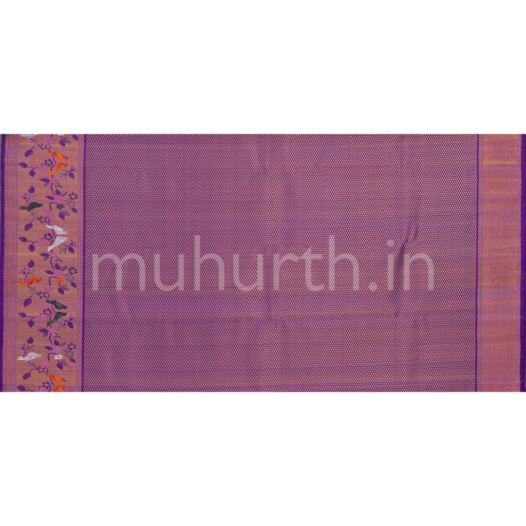 Sage Green Meenakari Kanjivaram Silk Saree with Magenta