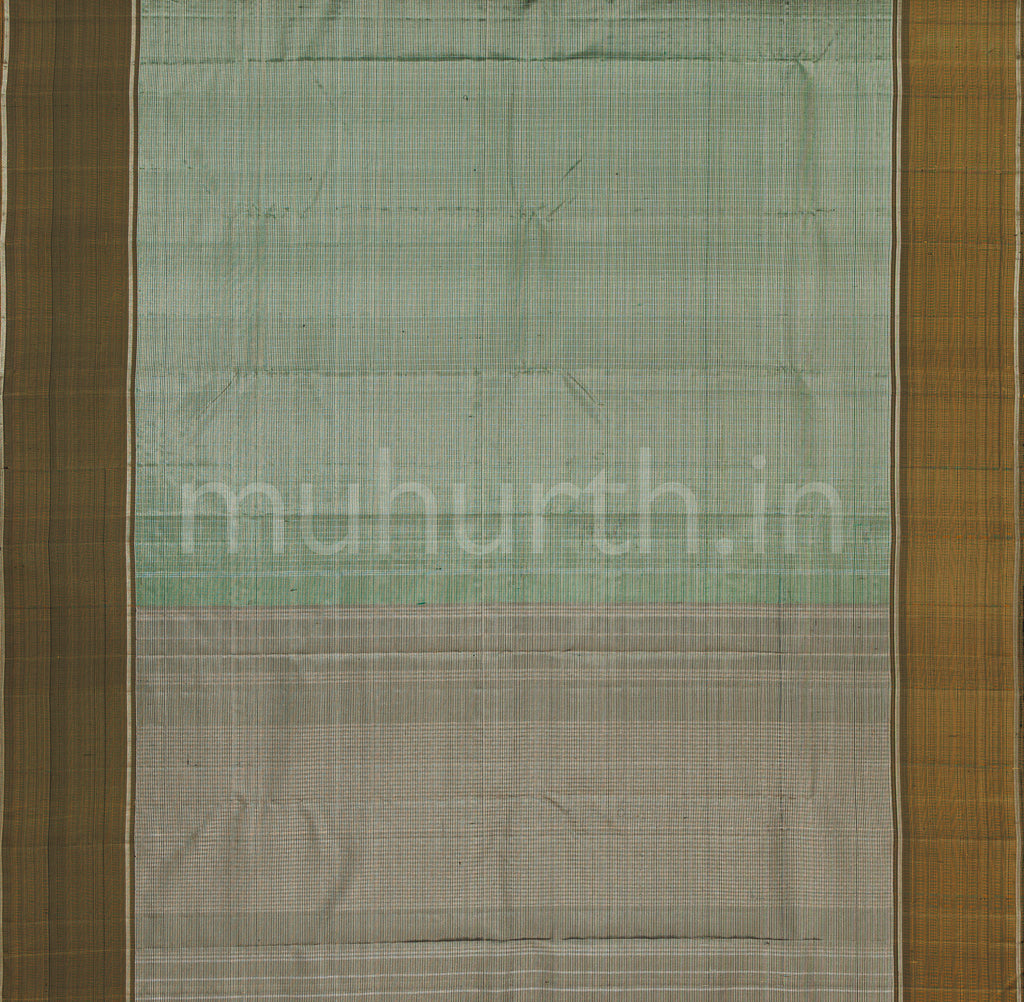 Mehndi Green Pure Kanjivaram Silk Saree with Sampanga