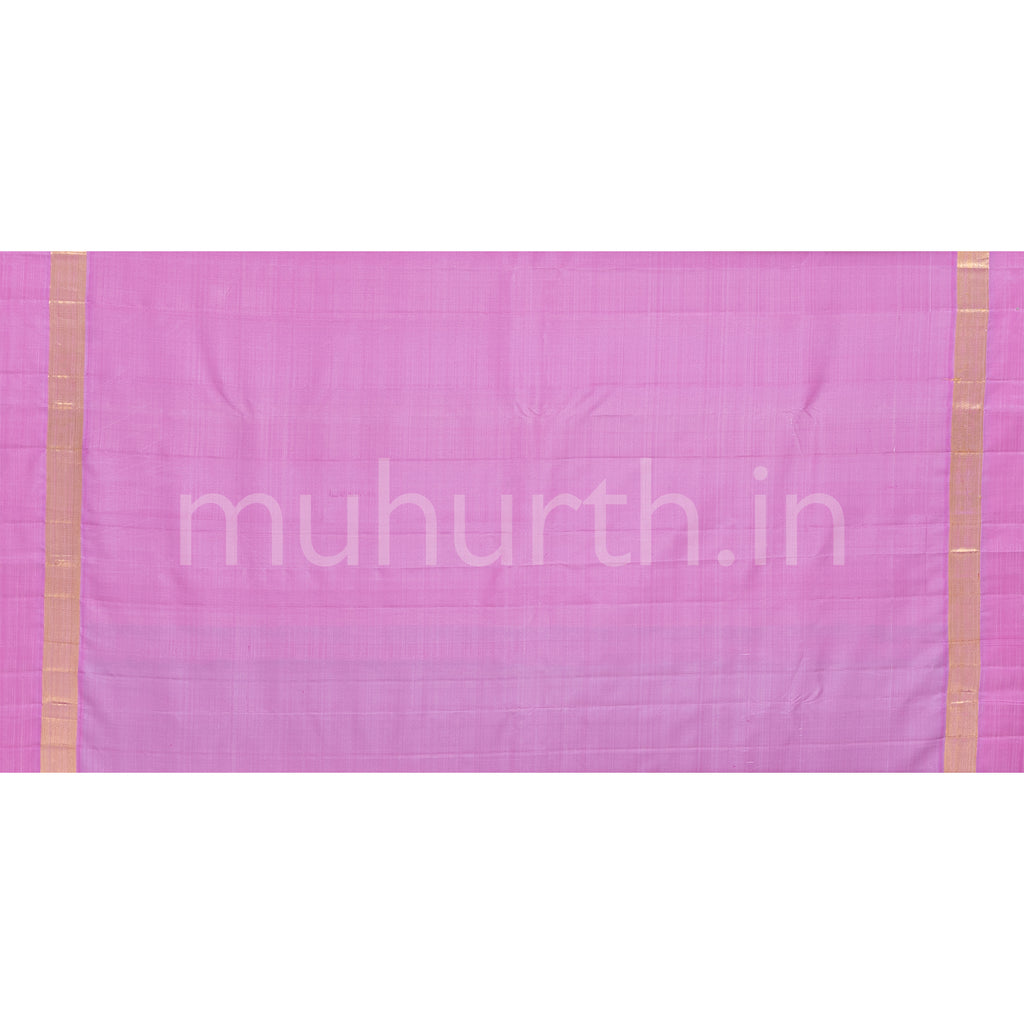 Lavender Kanjivaram Silk Saree with Pink