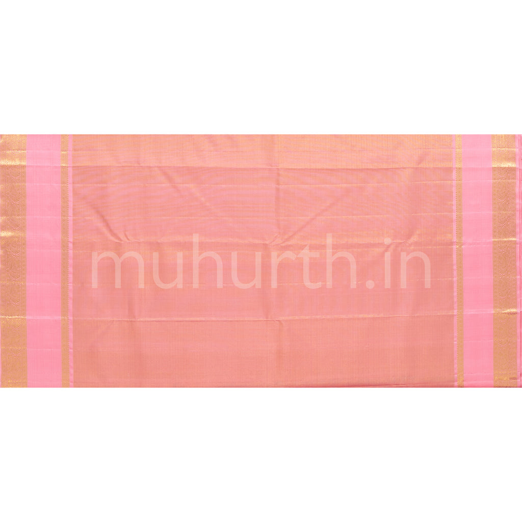 Magenta Vaira-Oosi Kanjivaram Silk Saree with Pink