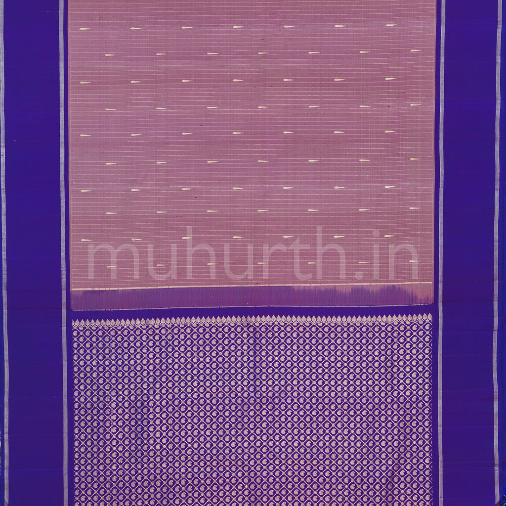 Mauve Kanjivaram Silk Saree with Violet