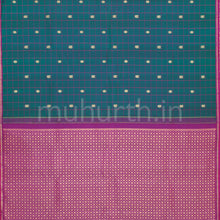 Load image into Gallery viewer, Peacock Green Pure Kanjivaram Silk Saree