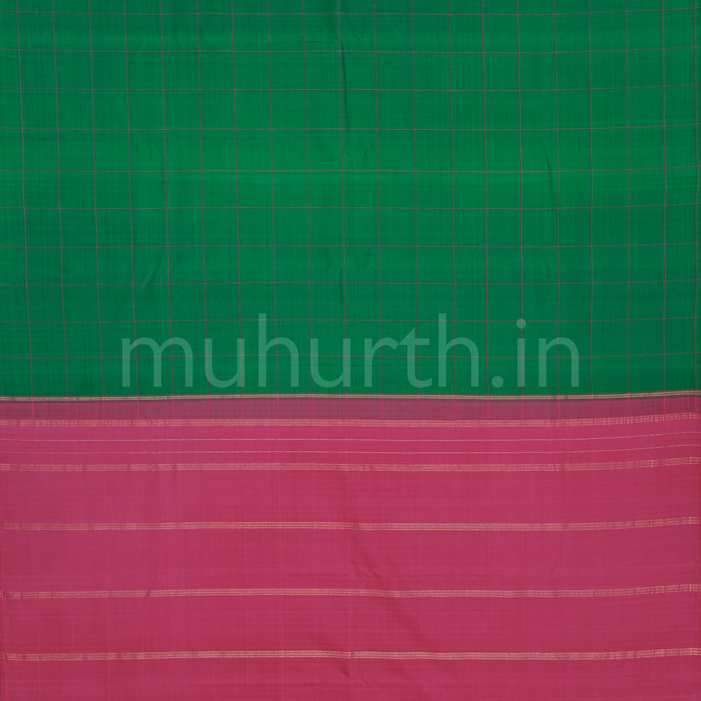 Deep Green Pure Kanjivaram Silk Saree