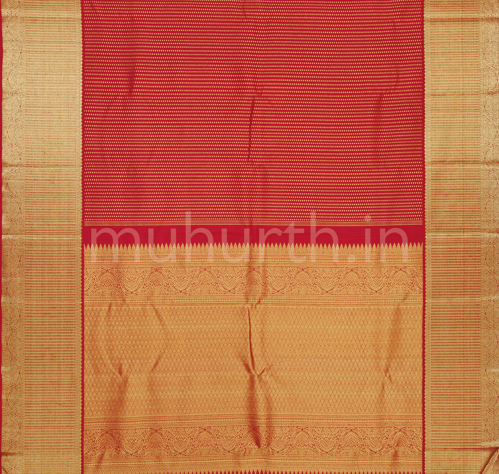 Bright Red Pure Kanjivaram Silk Saree