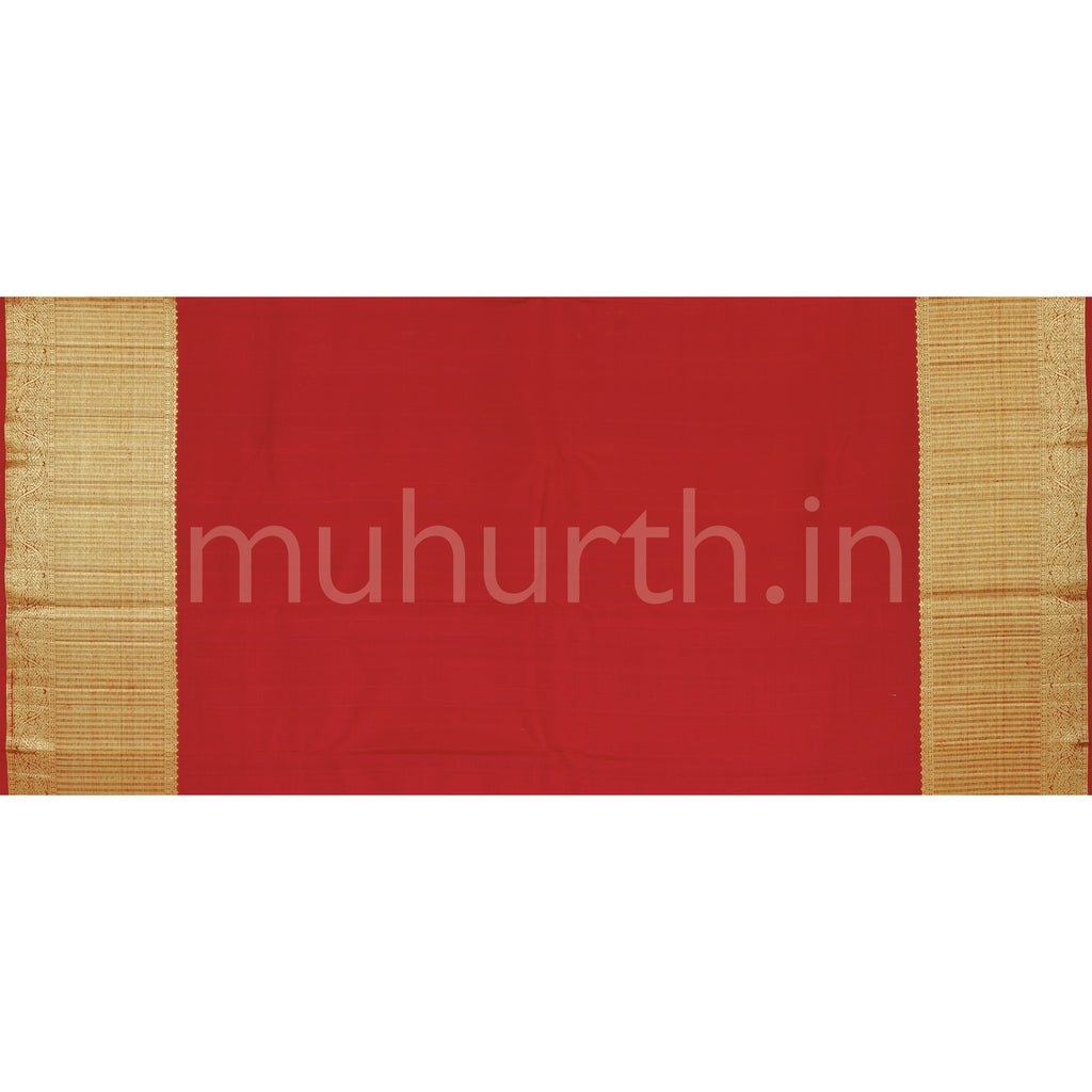 Bright Red Pure Kanjivaram Silk Saree