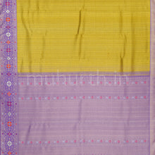 Load image into Gallery viewer, Light Elaichi Tissue Organza Pure Kanjivaram Silk Saree with Lavender