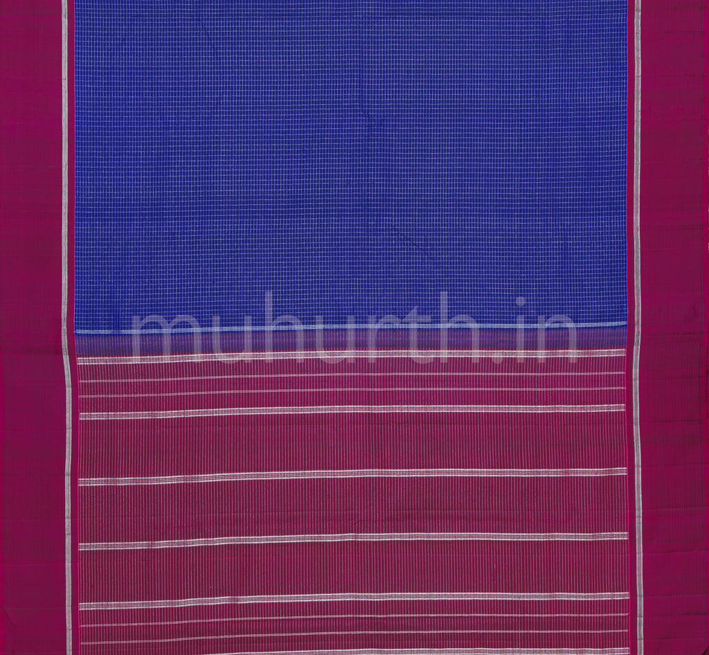 Violet Kanjivaram Silk Saree with Magenta