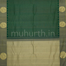 Load image into Gallery viewer, Deep Green Kanjivaram Silk Saree with Elaichi