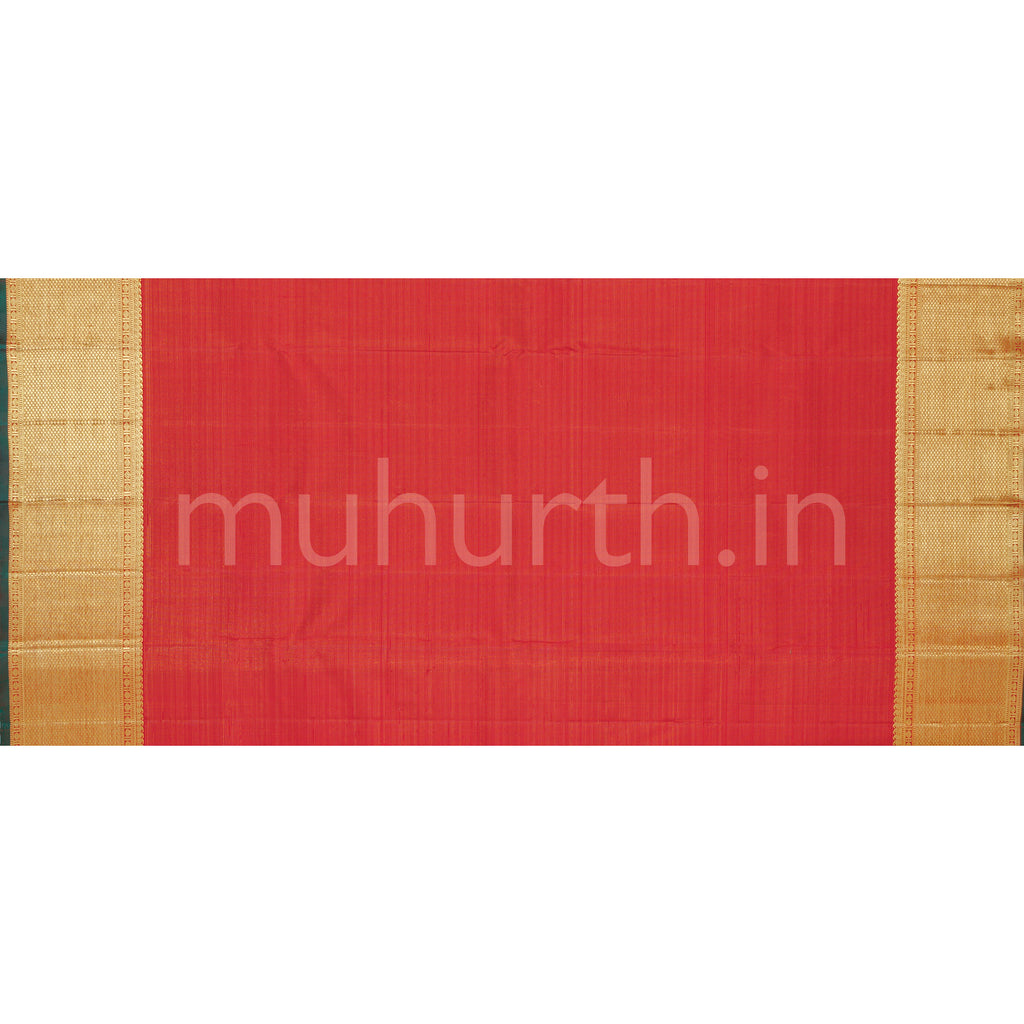 Bright Red Vaira Oosi Pure Kanjivaram Silk Saree