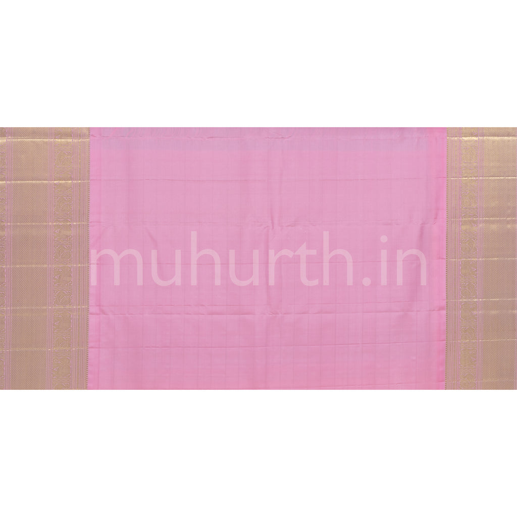 Meenakshi Kanjivaram Silk Saree with Light Pink