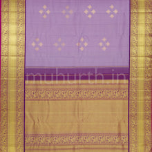 Load image into Gallery viewer, Lavender Pure Kanjivaram Silk Saree with Meenakshi Violet