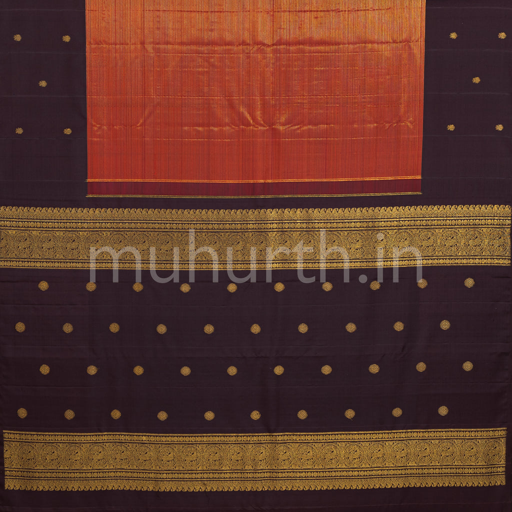 Arakku Kanjivaram Silk Saree with Pakku